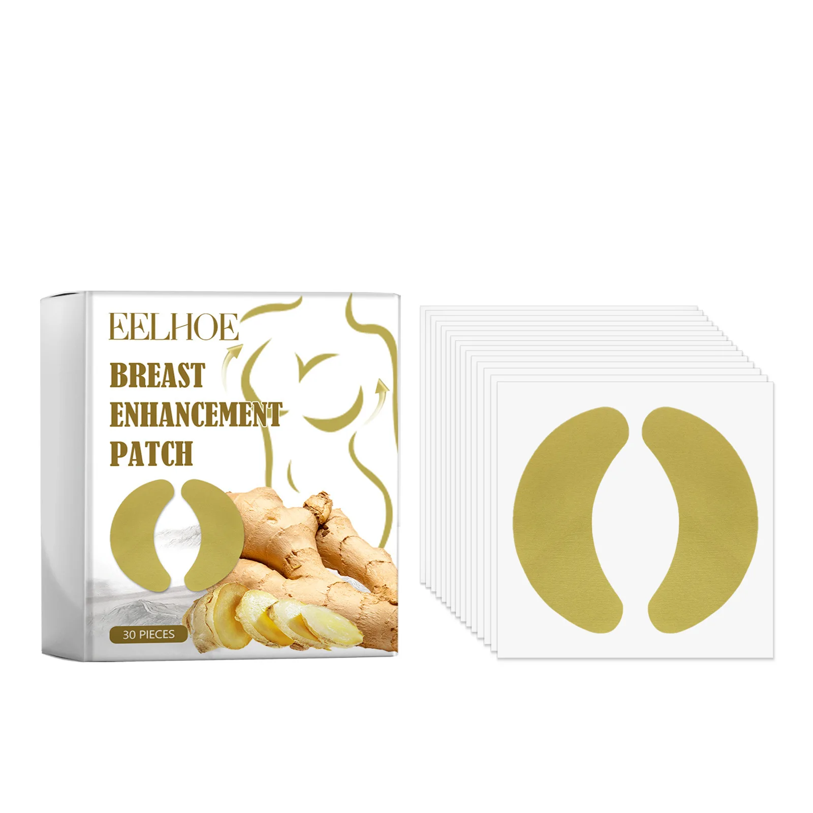 Ginger Natural Breast Enhancement Patch Improve Sagging Flat Dysplasia Increase Bust Size Big Boobs Lift Firming Chest Stickers