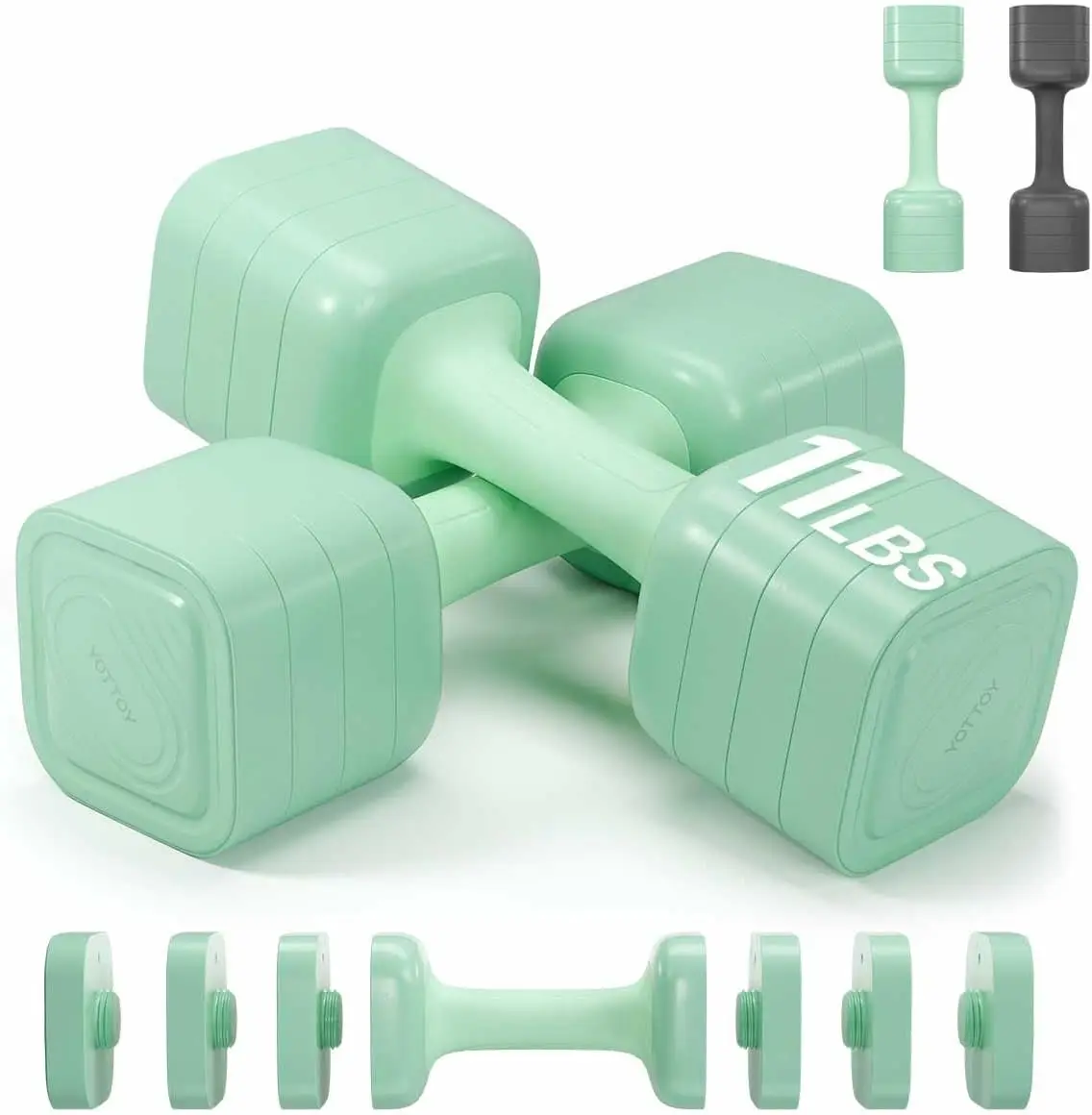 4-in-1 Adjustable Dumbbell Set for Women, Free Weights Dumbbell Kit
