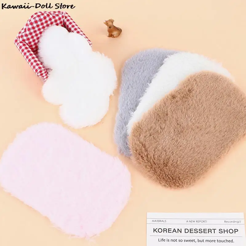 1Pcs Dollhouse Miniature Plush Rug Carpet Mat Dolls House Living Room Furniture Decoration Accessories