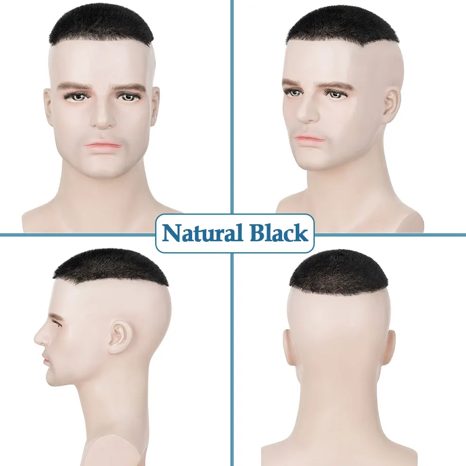 Short Buzz Cut Hair Toupee for Men