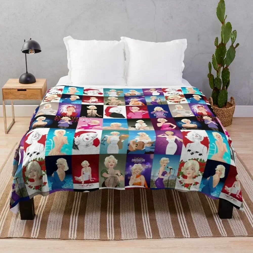 

MM Patchwork Throw Blanket Faux Fur Soft Warm Blanket for Bed