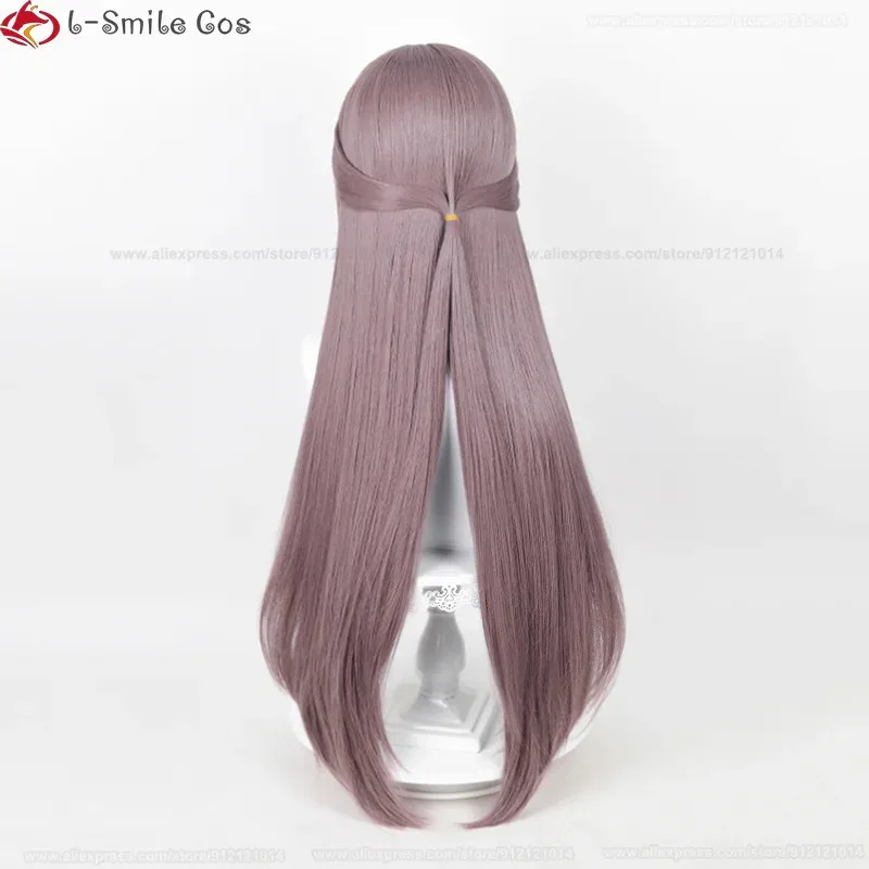 2025 alta calidad 88 cm carril largo Herta peluca juego gris púrpura Anime Cosplay pelucas collar pelo resistente al calor Porps