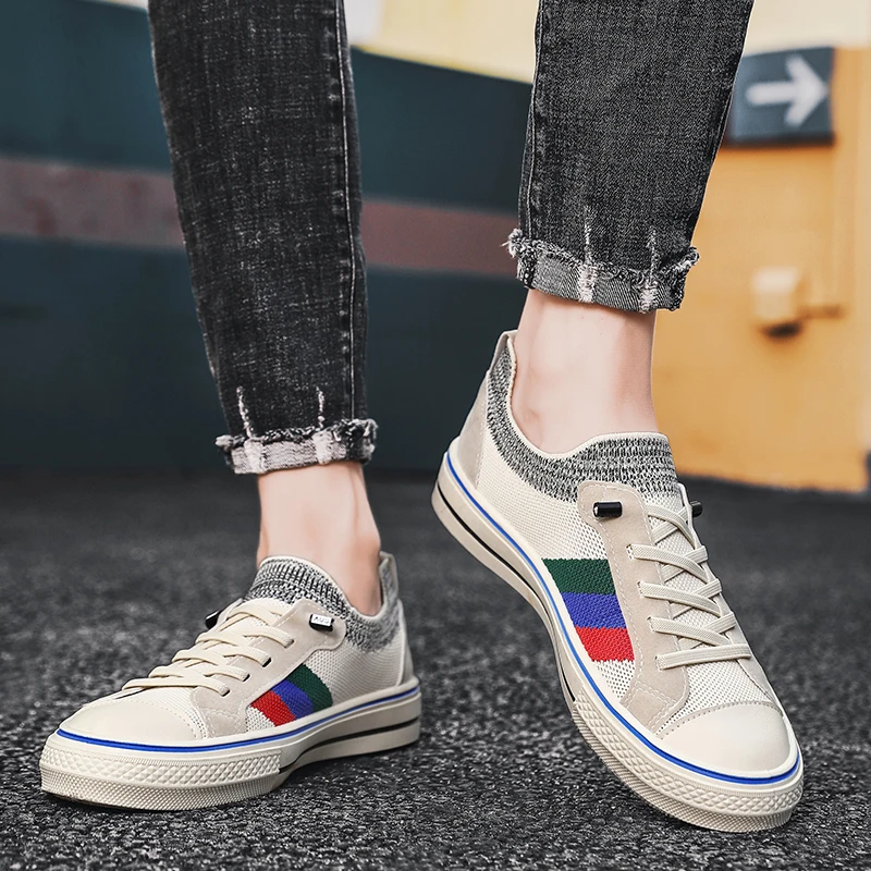 أحذية رياضية للرجال من نسج طائر ، أحذية كاجوال ، مريحة ، ناعمة ، للجري ، خفيفة الوزن ، أحذية بدون كعب بمنصة ، أحذية مشي رجالية ، موضة #3