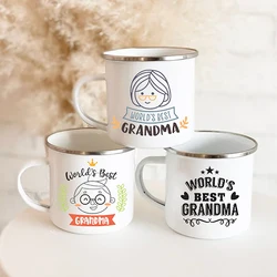 Mothers Day Gift For Grandmother Worlds Best Grandma coffee mug Grandma drink enamel mugs Granny Grandmother Birthday Gifts