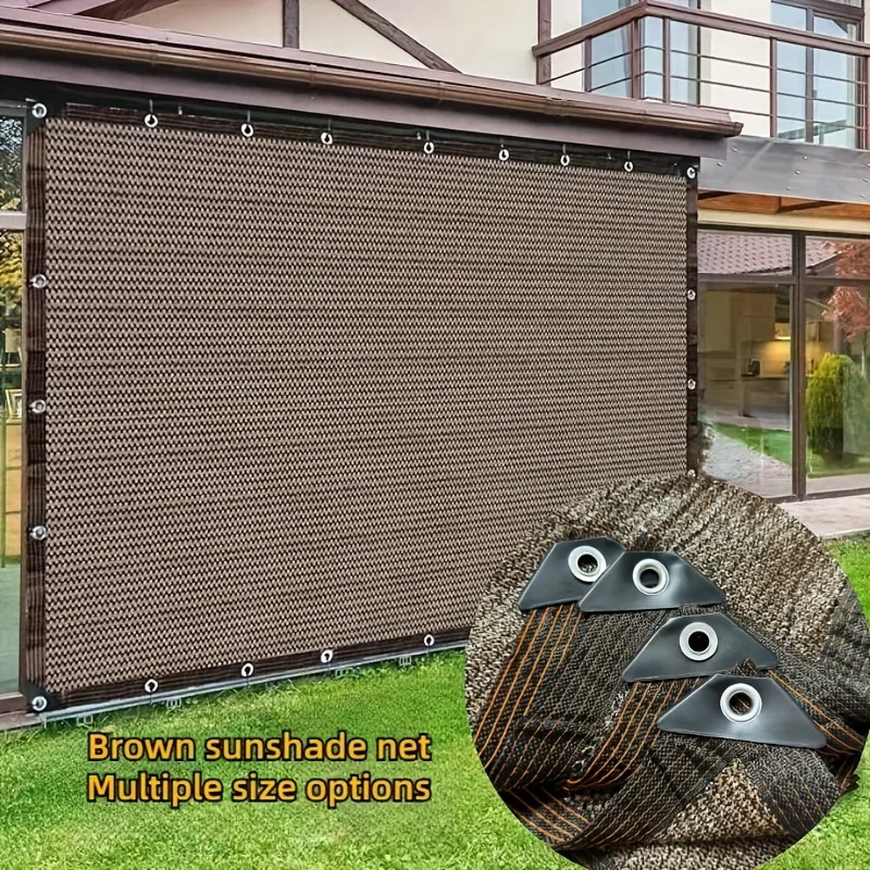Rede de guarda-sol marrom 90% bloco uv tecido de poliéster 81-90% sombreamento plástico durável ideal para estufas de jardim pavilhões