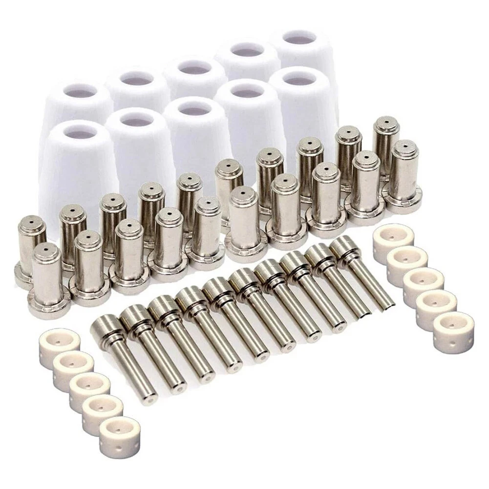 

50pcs Plasma Electrode Tip Shield Cup Swirl Ring For PCM-500i Cutter PT-31XL Torch Plasma Torch Consumable Tips Welding Tool