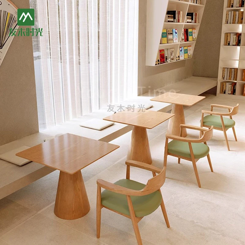 Restaurant Booth Set'S Conference Negotiation, Reception, Rest Area; Rectangular Solid Wood Tables And Chairs;