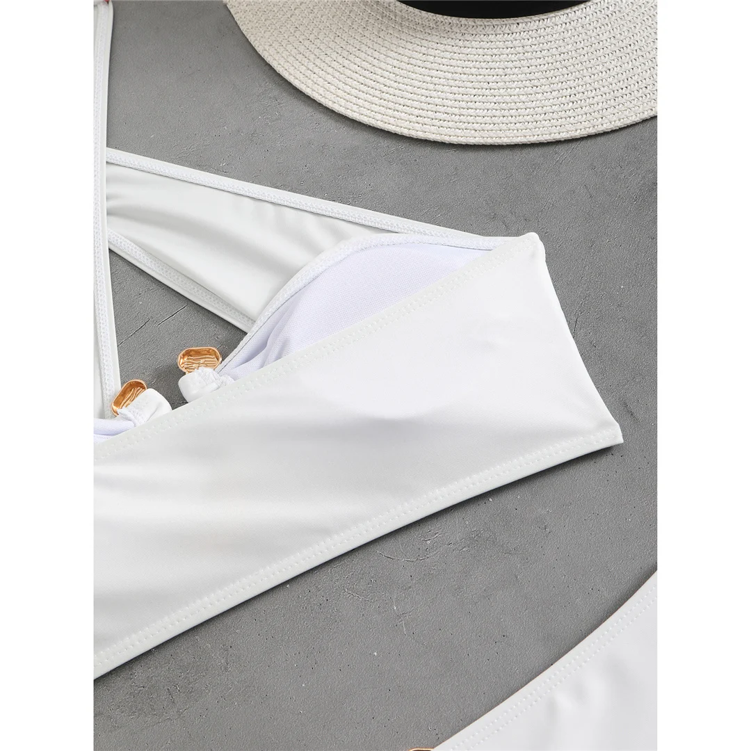 Neuer Neckholder-Bikini mit Cut-Outs und hoher Taille, Damen-Badeanzug, zweiteiliges Bikini-Set, gepolsterter Badeanzug, Badebekleidung, Schwimmbekleidung V6256B – Detail 25