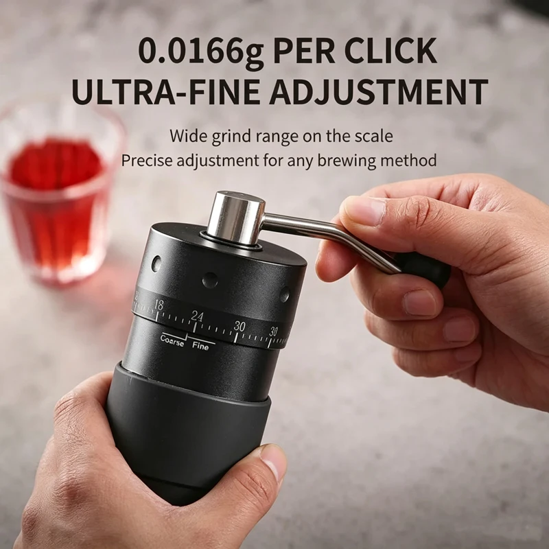 Manual Coffee Bean Grinder, External Adjustment, Stainless Steel Hand Grinder, Seven-Star Tooth Design, Pour-Over Coffee Maker