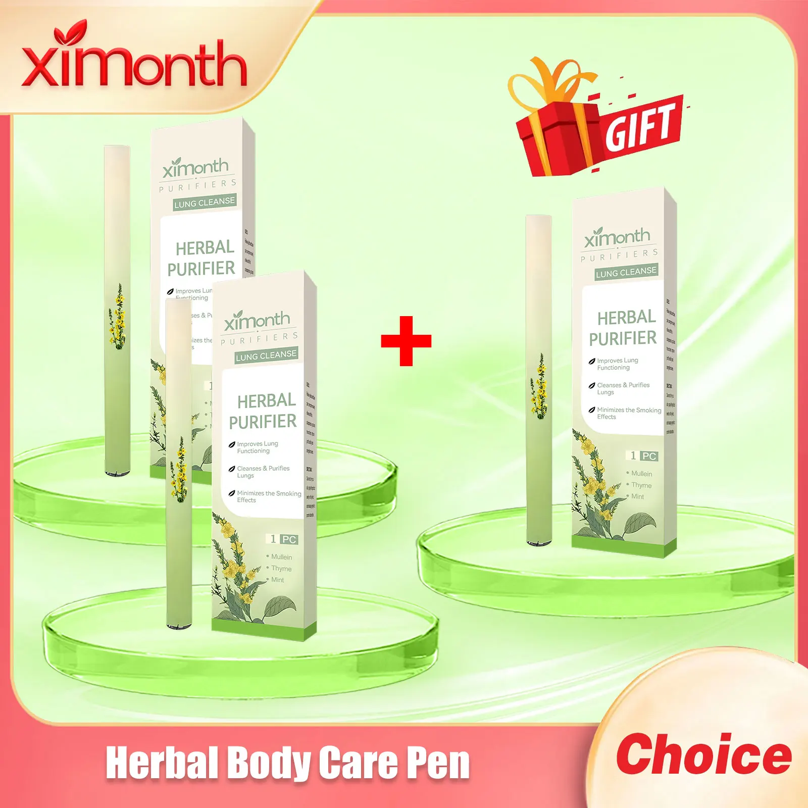 Ximonth Herbal Body Care Pen Relieve Fatigue Deeply Breath Deep Nourishing Keep Refresh Awakening Stress Relex Essential Oil Pen
