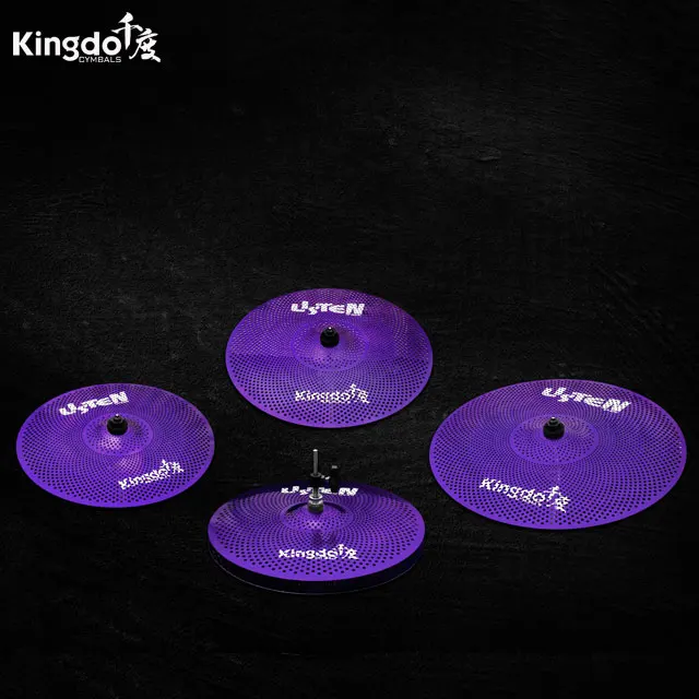 

5 Pieces Purple Silent Low Volume Cymbals Set