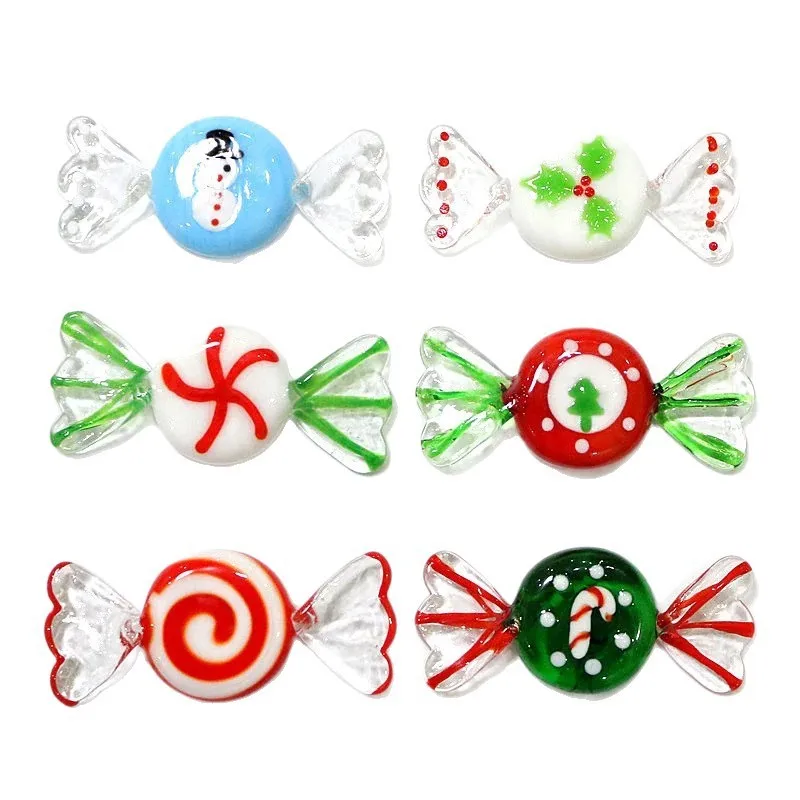 

Christmas Decor Handmade Murano Glass Candy Ornament Cute Home Desktop Decoration Collectible New Year Idea Gift Party Favors