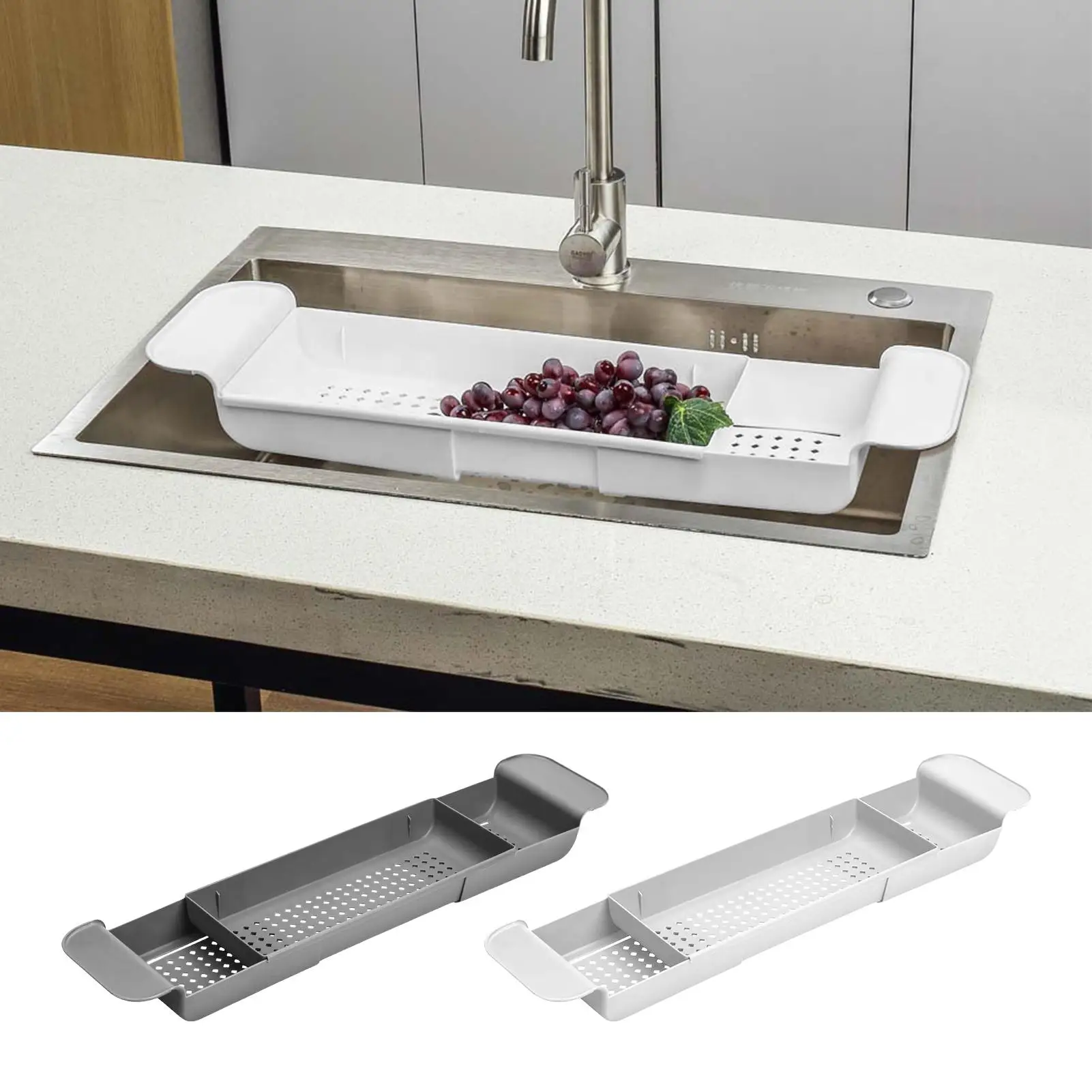 

Bathtub Tray Extendable Over Bathtub Rack Quick-Drain Rack Home Spa Storage Organizer for Apartment Hostel Hotel Dorm Shower Gel