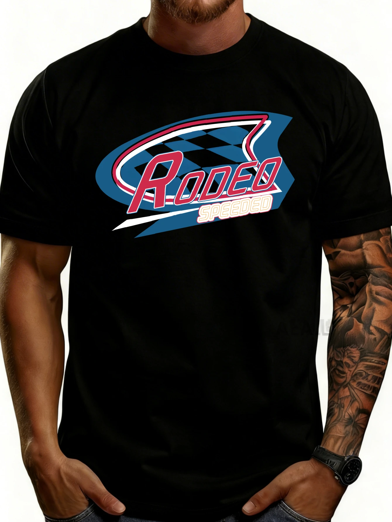Casual Style Men's T-Shirt with Barrel Racing Acceleration Graphic Design, Perfect for Summer Wear, a Gift for Him
