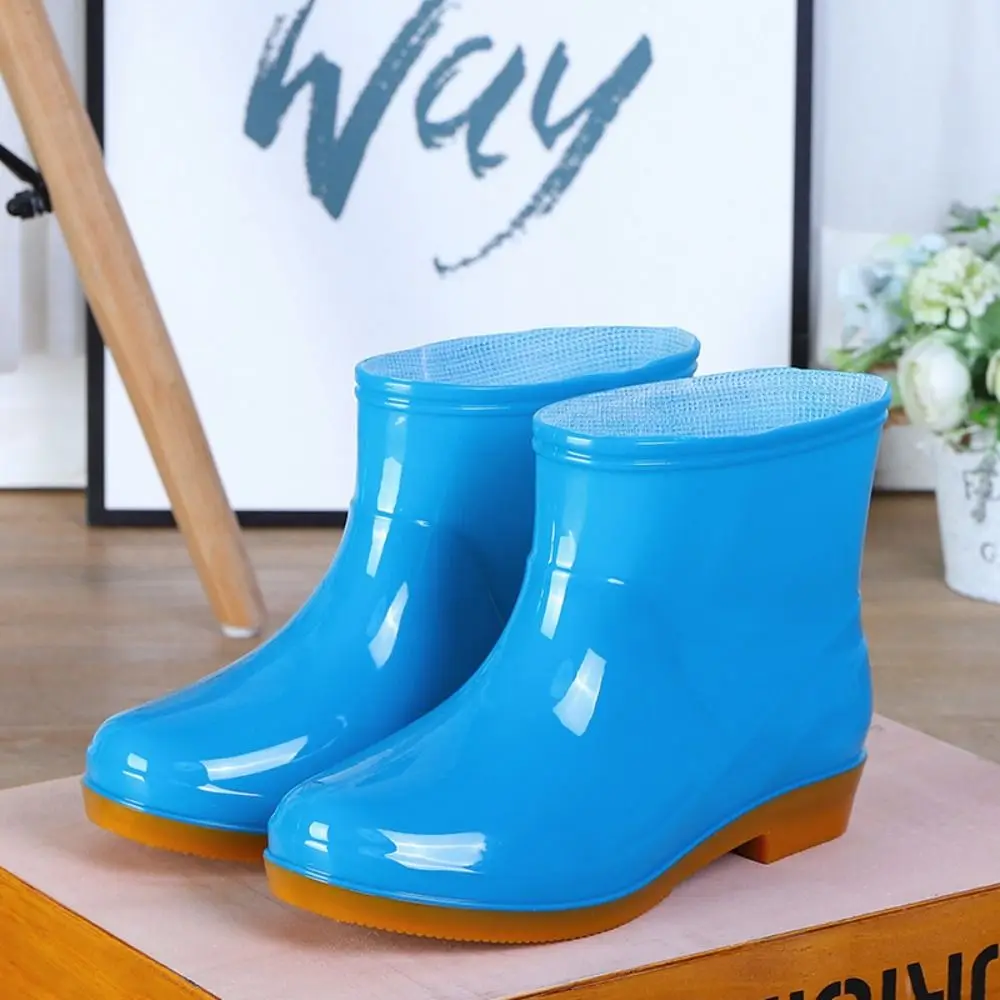 Non-slip Women's Short Rain Boots Low-top Lightweight Garden Rain Shoes Waterproof Durable Water Shoes For Outdoors,Kitchen,Work