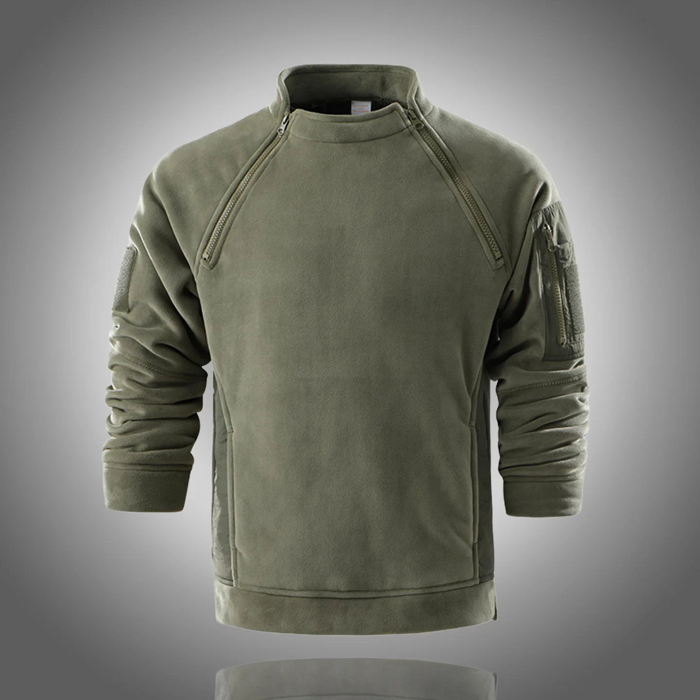 سترة صوف شبكية تكتيكية للرجال - Polartec ® قماش حراري احترافي مع جيوب متعددة الاستخدامات (نظام متوسط الطبقات لجميع الأحوال الجوية) #4