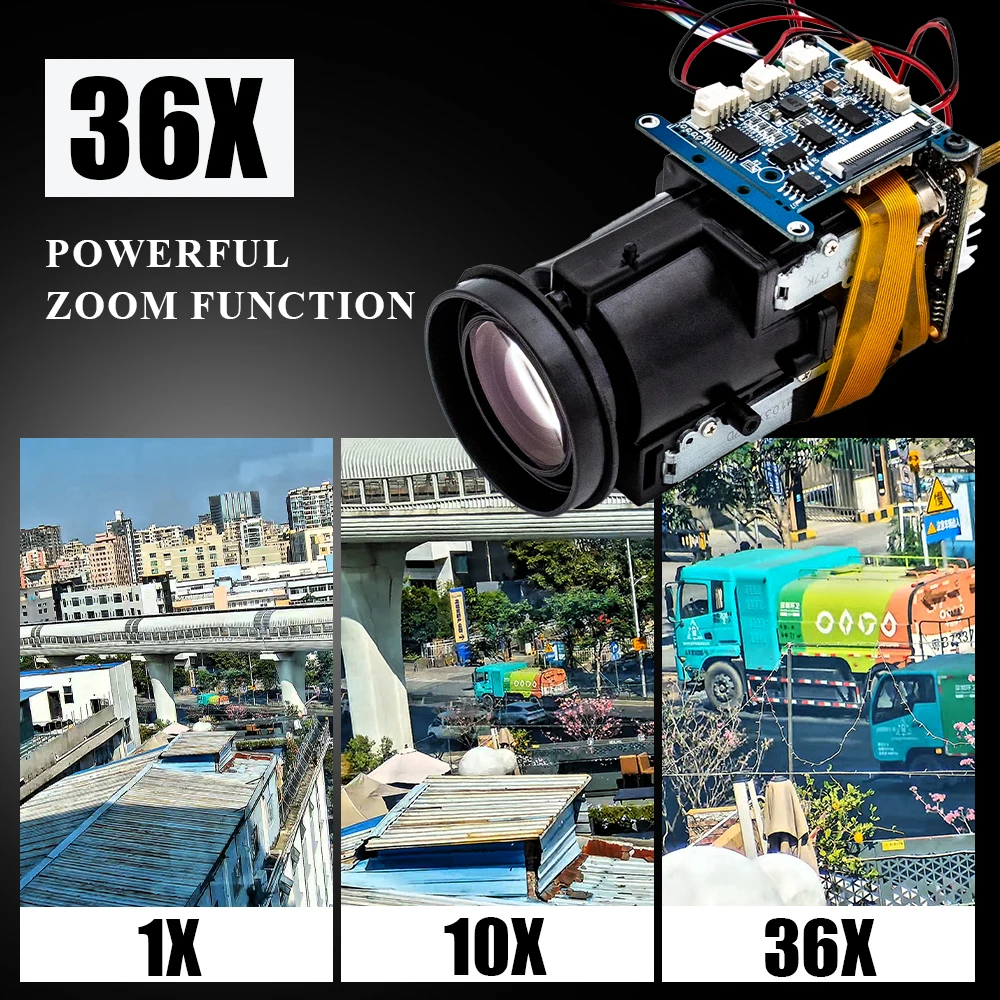 36X Motorized Zoom 4K POE Camera Module Auto Focus IP Camera Board IMX335/IMX415 Sensor RTMP RTSP Onvif Electric Varifocal Lens