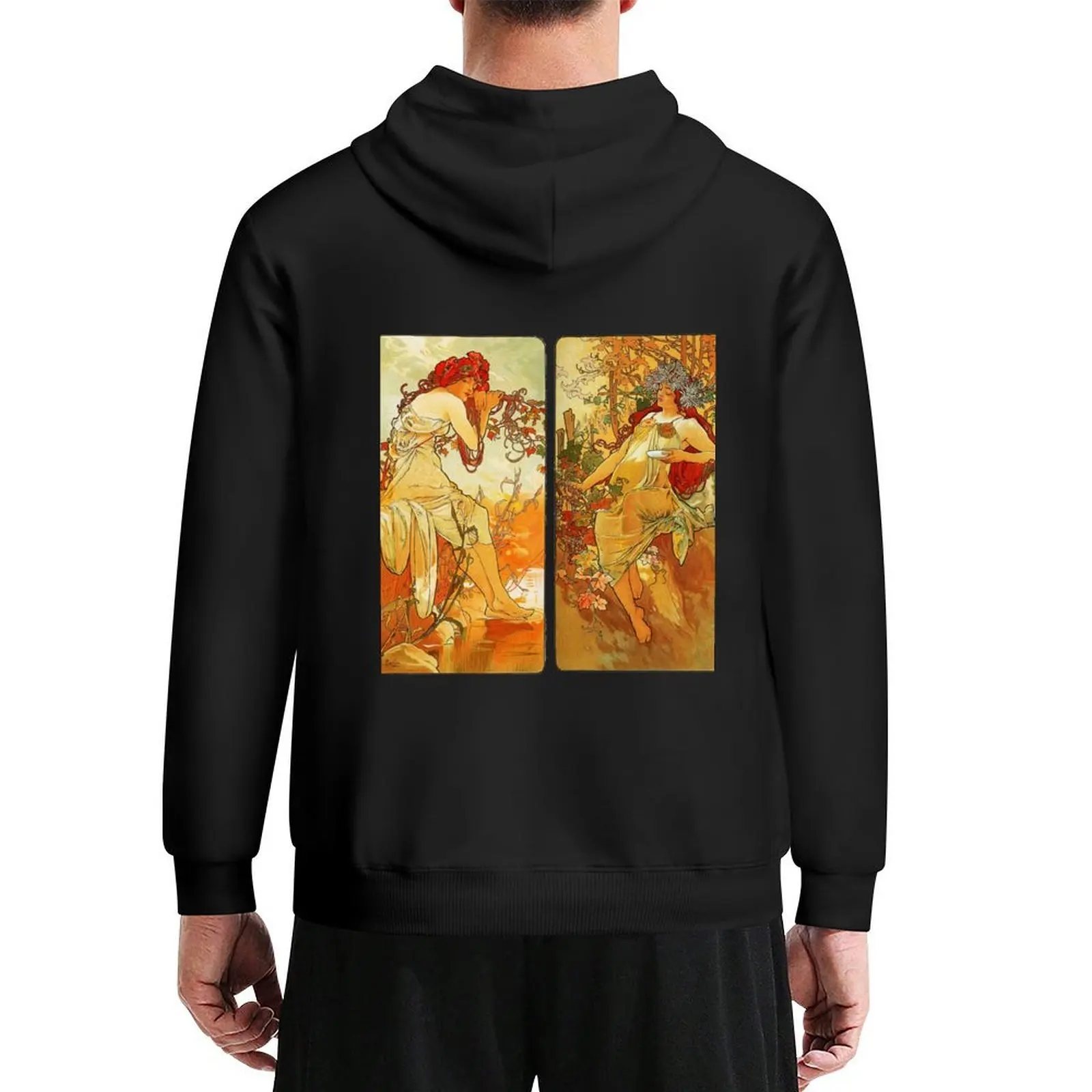 

Alphonse Mucha vintage Hoodie men wear korean clothes autumn new products men's sweat-shirt men's hoodie sweatshirt