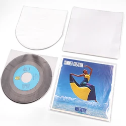 50PCS 7 inch Vinyl Record Set Protecter Record Plastic Bags Anti-Static Record Sleeves Outer+Inner Plastic Clear Cover Container