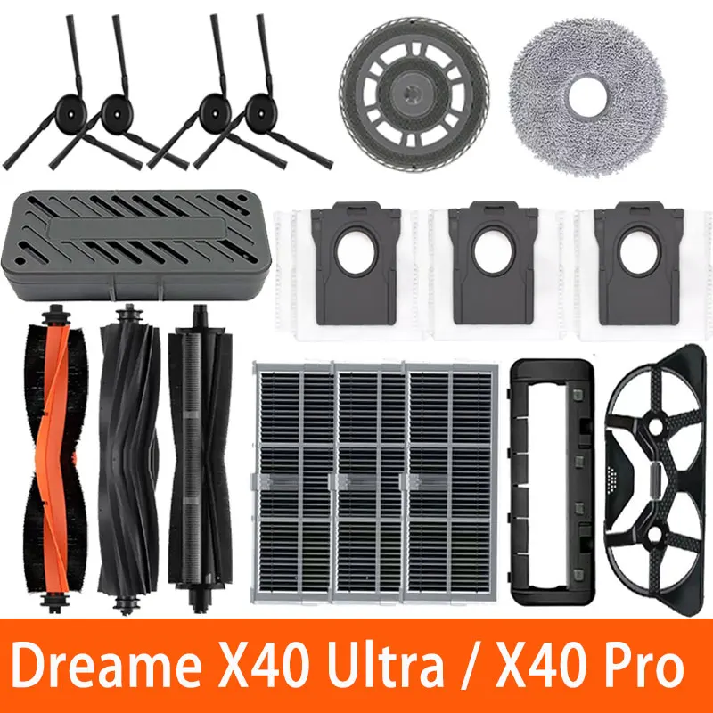 

Accessories X40 Ultra / X40 Pro Robot Vacuum Spare Parts Main Side Brushes Mop Cloths HEPA Filters Dust Bags