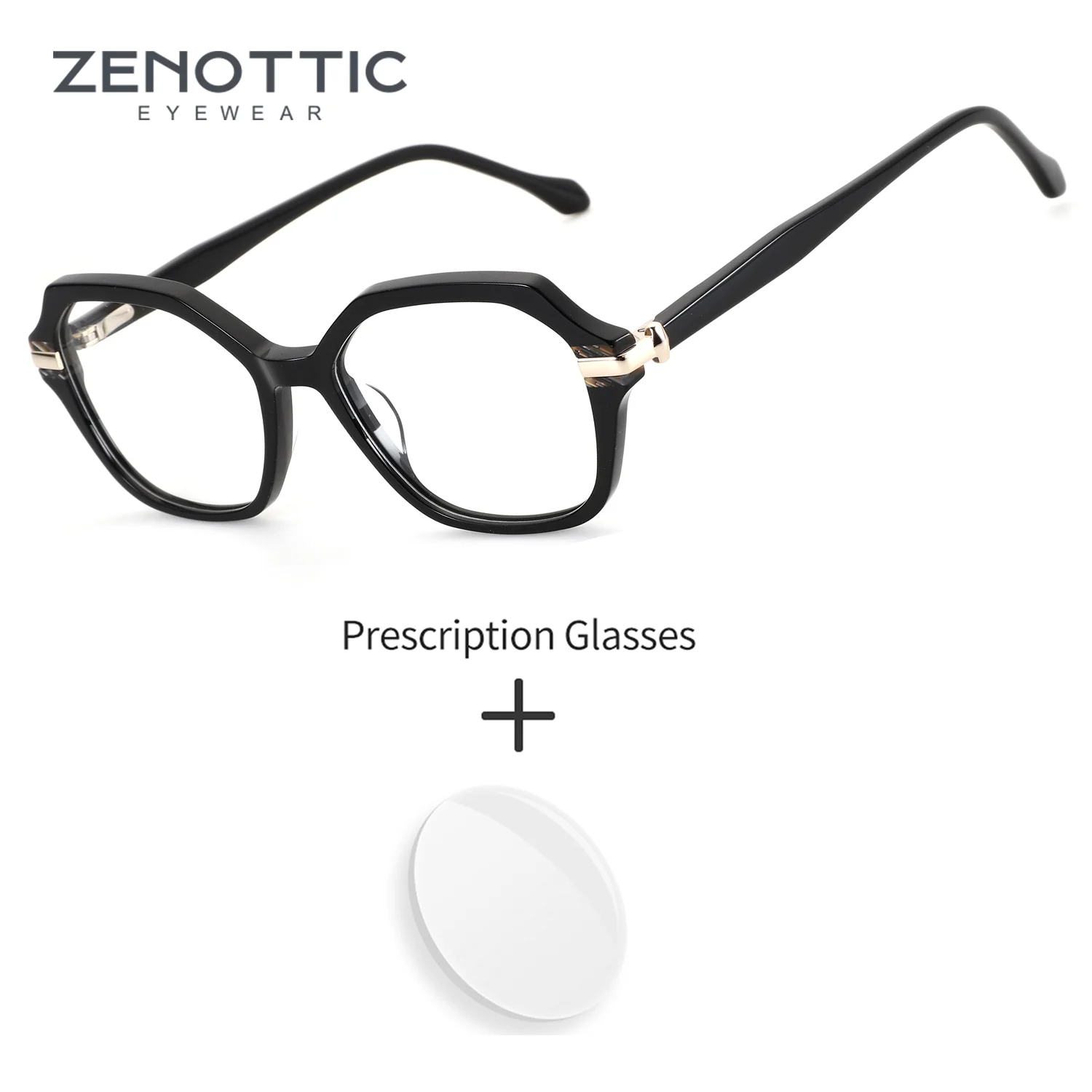 

ZENOTTIC (S Size) Polygon Prescription Glasses To Block Blue Light Women Elegant Butterfly Acetate For Office