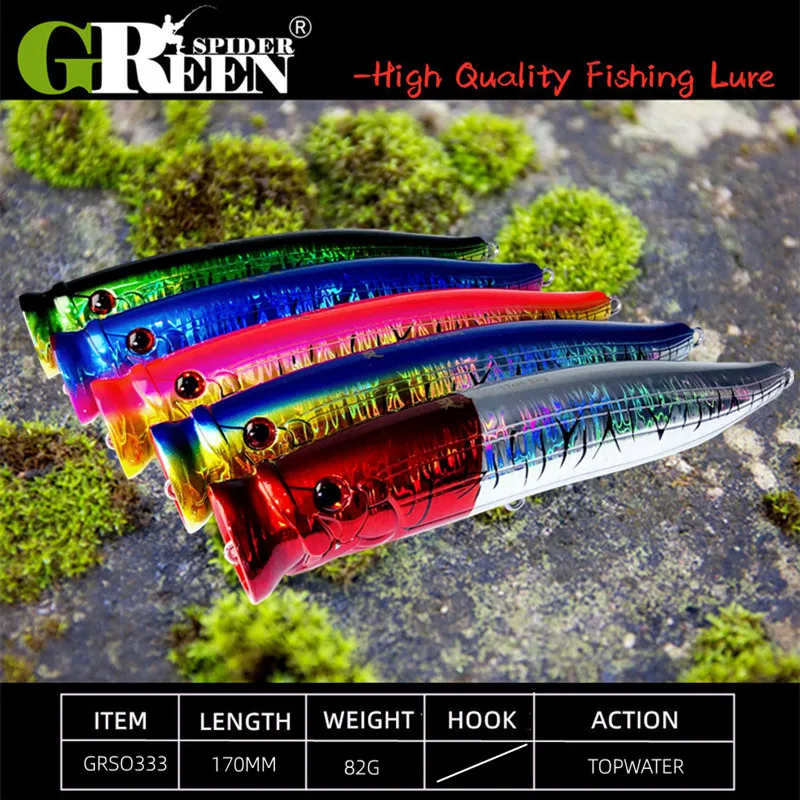 GRENSPIDER Feed Popper 82g 170mm Fishing Lures Topwater Floating Wobbler Hard Bait For GT Fishing Lure