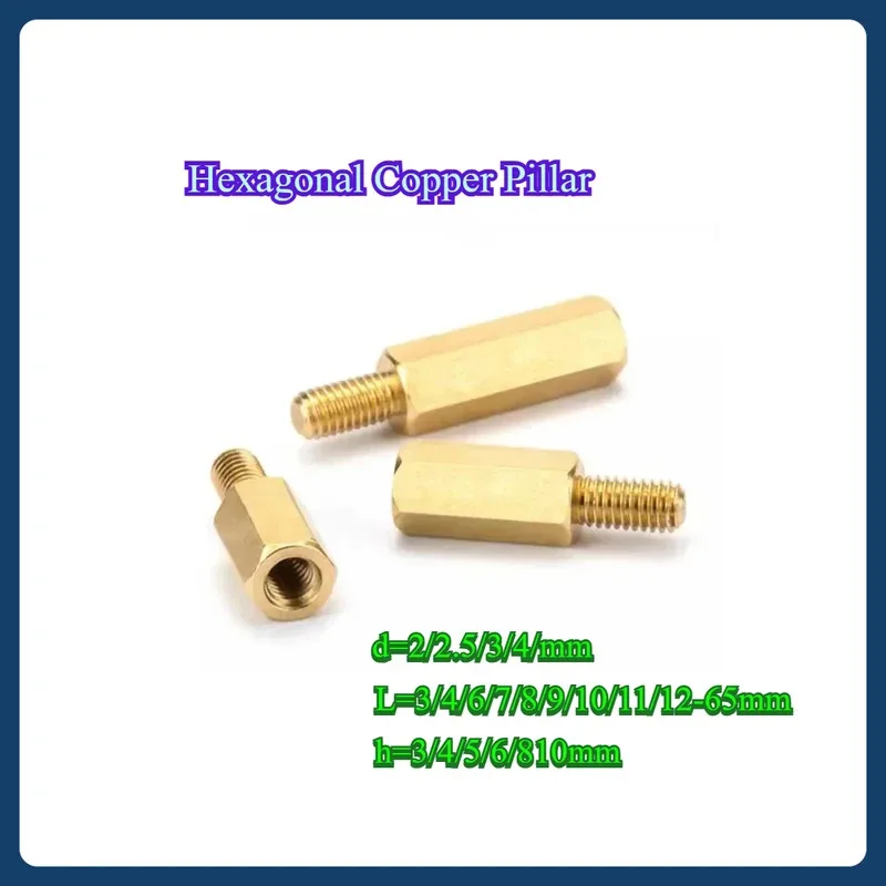 Copper Hex Pillar Single Head Screw Motherboard Chassis Standoff Spacer