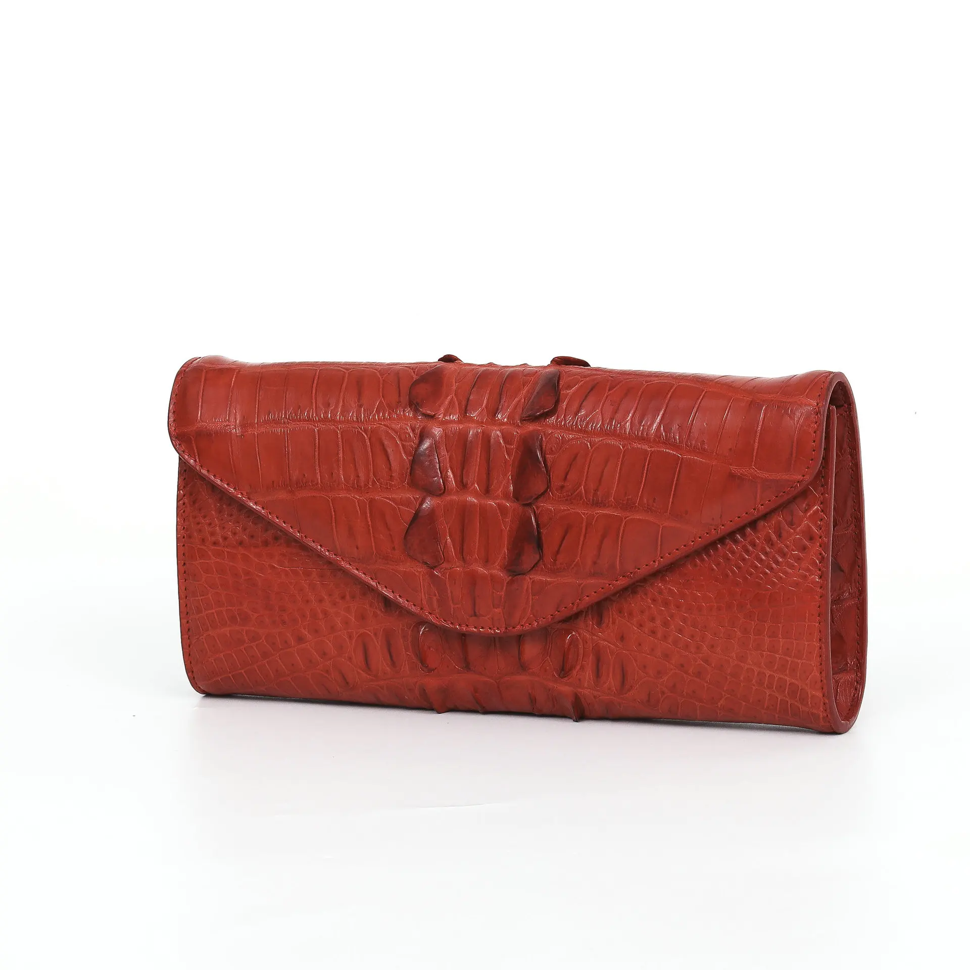 

100% REAL genuine crocodile leather skin men wallet with cow skin lining bank card cash license holder Dark Wine Red color