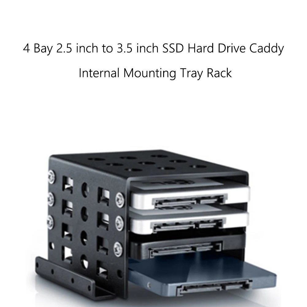 4-Bay 2.5 Inch To 3.5 Inch Hard Drive Adapter Bracket HDD SSD Hard Drive Enclosure Caddy Chassis Internal Mounting Holder Tray