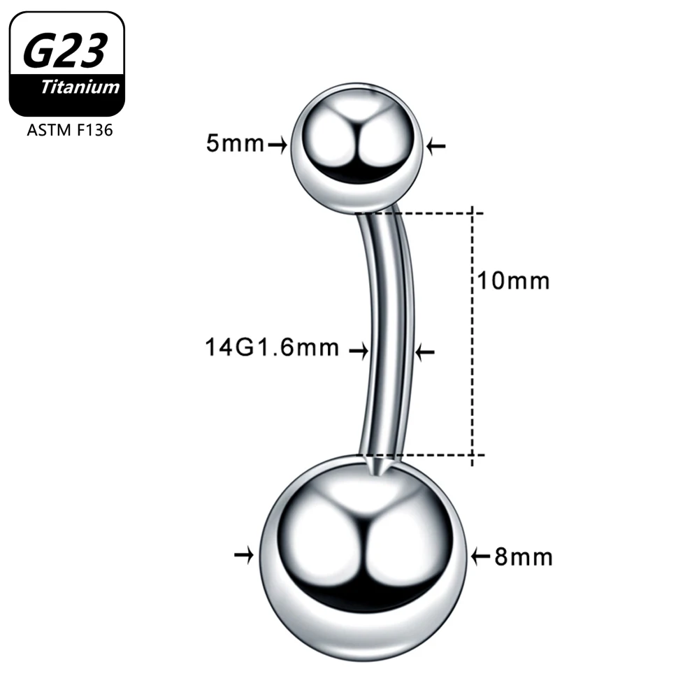 1/5pcs  ASTM F136 G23 Titanium 14G Belly Button Ring Navel Nombril Piercing CZ Sexy Women Body Jewelry Ombligo Wholesale