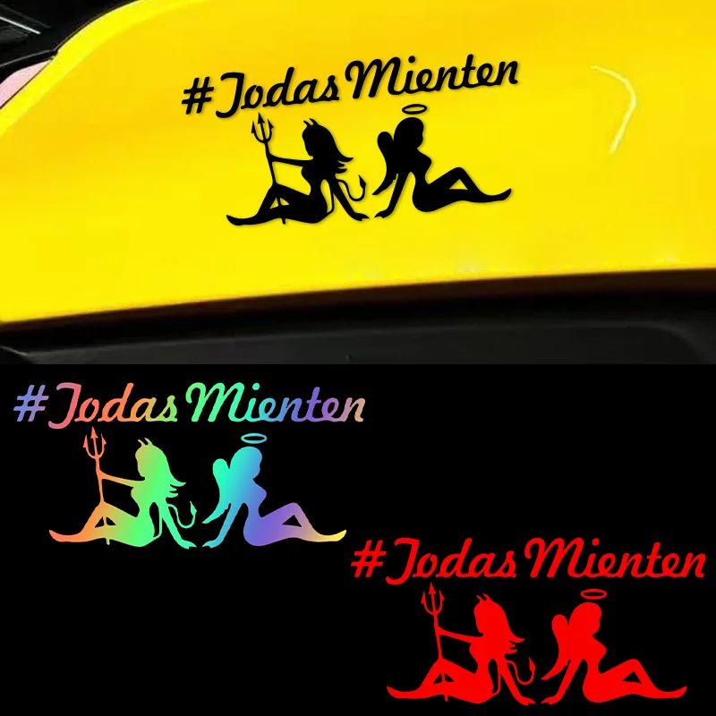 

1PC TODAS MIENTEN Angels and Demons Motorcycle Stickers Waterproof for Motorbike Fuel Tank Scooter Vinyl Decals Car Window Decor