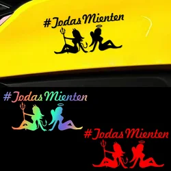 1PC TODAS MIENTEN Angels and Demons Motorcycle Stickers Waterproof for Motorbike Fuel Tank Scooter Vinyl Decals Car Window Decor