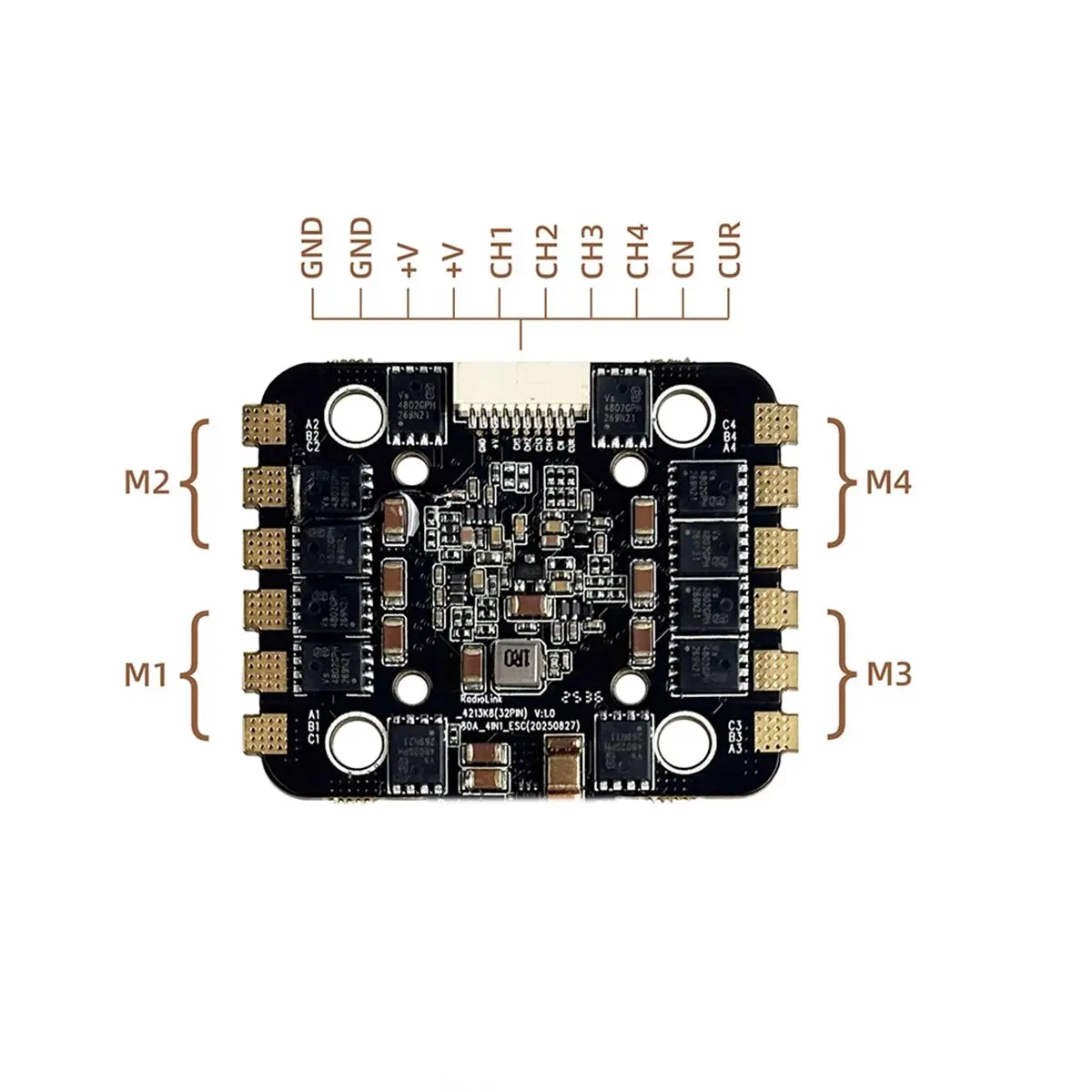 L70A RadioLink AM32-70A 4-in-1 ESC 2-6S LiPo High Current Electronic Speed Controller for FPV Drone