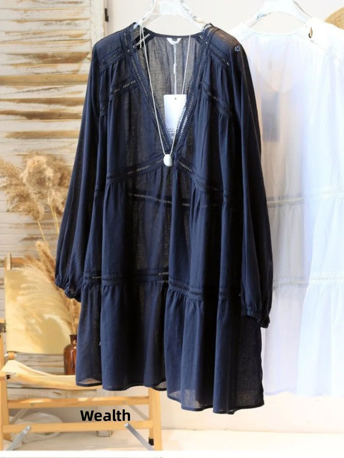 

Легкий свободный крой для защиты от солнца irt Long Sve Midi Length V-Ne, большие размеры, женские модные, удобные, дышащие