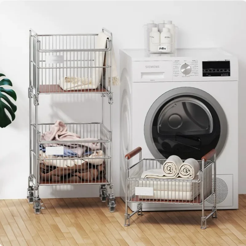 Trolley Cool Laundry Hamper Large 2 Sections Washing Bathroom Laundry Baskets Wheels Toy Cesta Para Ropa Sucia House Accessories