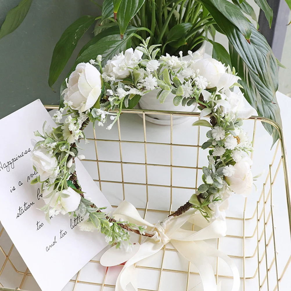 

Babysbreath Wedding Bride Wreath High Quality Easy to Wear for Wedding Party Garland Decor Hanging Wreath
