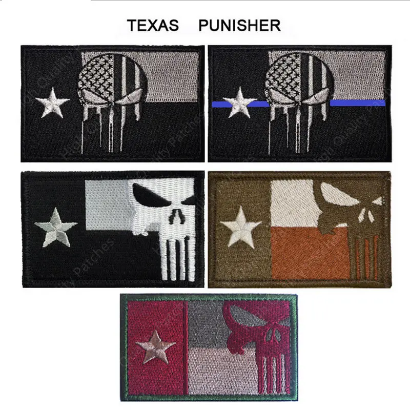 State of Texas Flag Embroidered Patches Don\'t Mess With Texas Medic Map Tactical Military Patch Skull Embroidery Badges Sewing