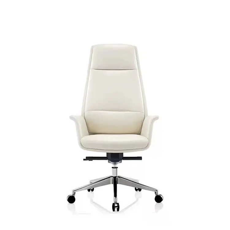 Luxury white leather modern conference director reclining ergonomic armrest tables furniture office chairs