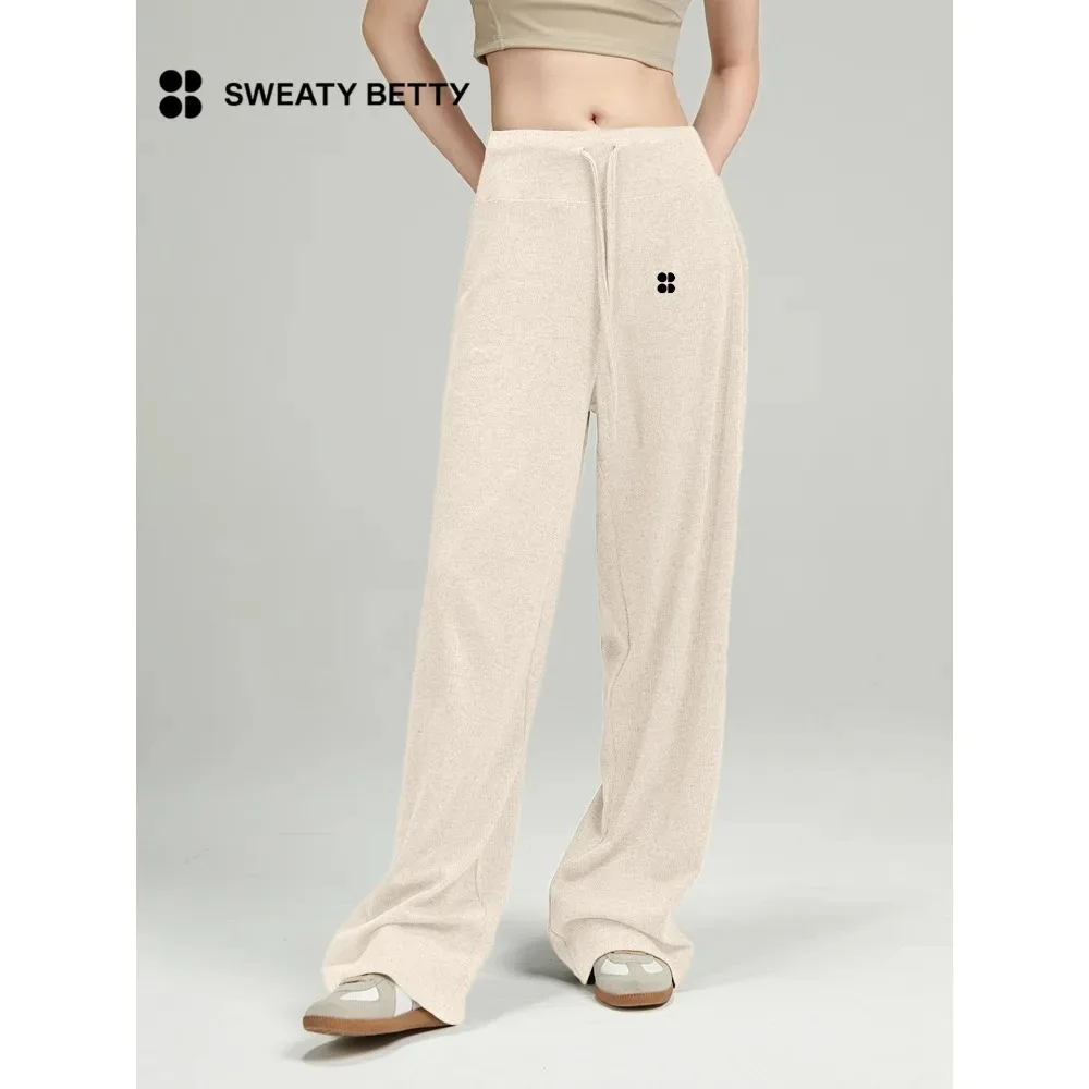 

Женские повседневные брюки Sweaty Betty Lazy, свободные свободные брюки клеевого трикотажа с удобной драпировкой для спортивных широких брюк