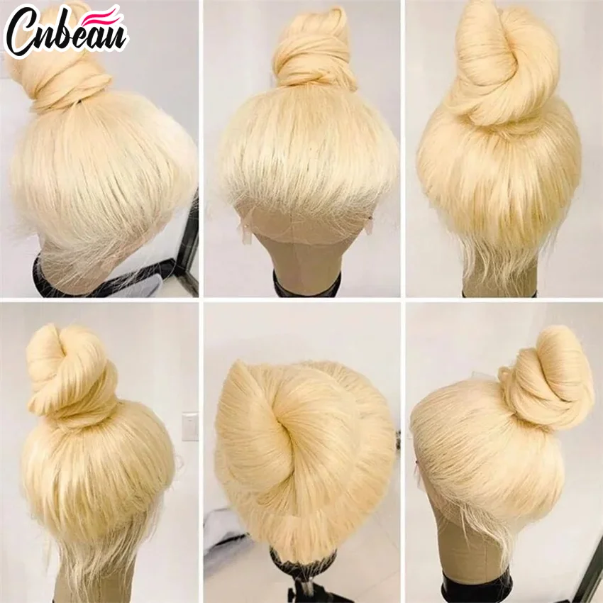 360 Full Lace Wig Real Human 613 Blonde Straight Remy Hair Brazilian 100% Human Hair Wig Hd Transparent Lace Frontal