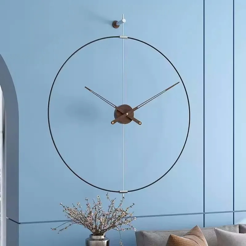 

Minimalist ,Black walnut large pointer silent, living room decoration wall clock