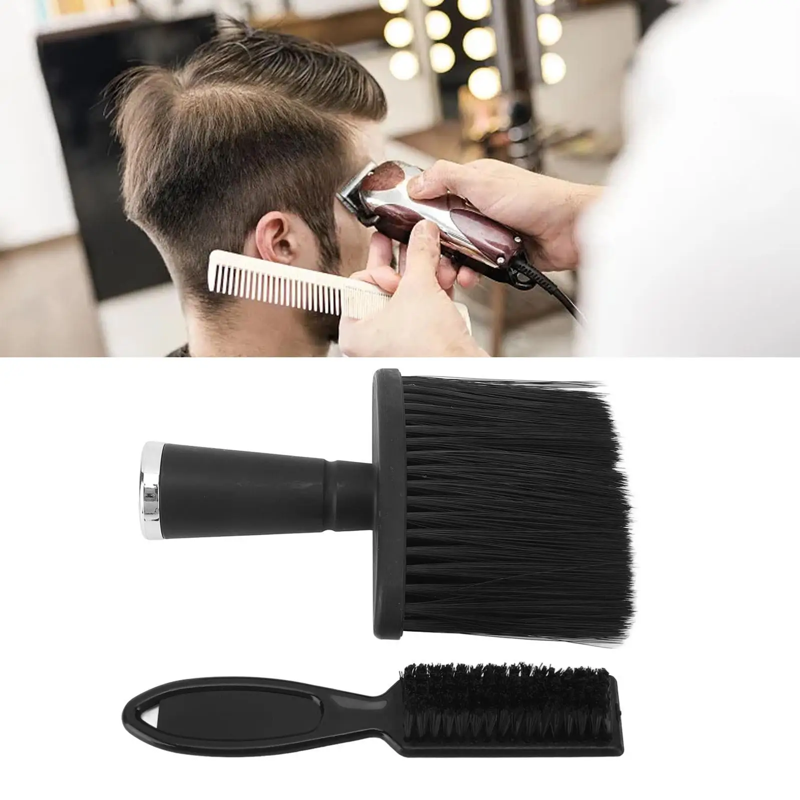 Brosse de coiffure professionnelle, poils en nylon doux pour le visage et pour barbier, douce pour la peau