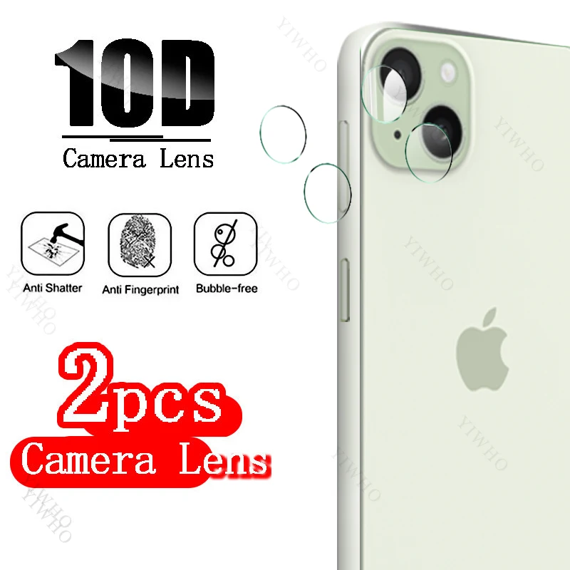 زجاج غطاء كامل لهاتف ابل ايفون 15 بلس ، يفتح ببصمة اليد ، واقي للشاشة ، فولاذ واقي ، عدسة الكاميرا ، 6.7"