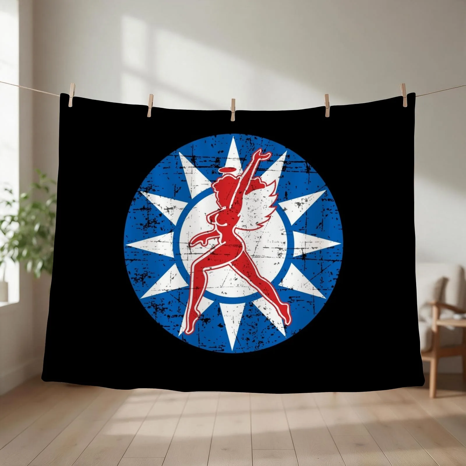 AVG - Flying Tigers - Red Angel RCAF - Grunge Style Throw Blanket Sofas Comforter Thermal Picnic Blankets