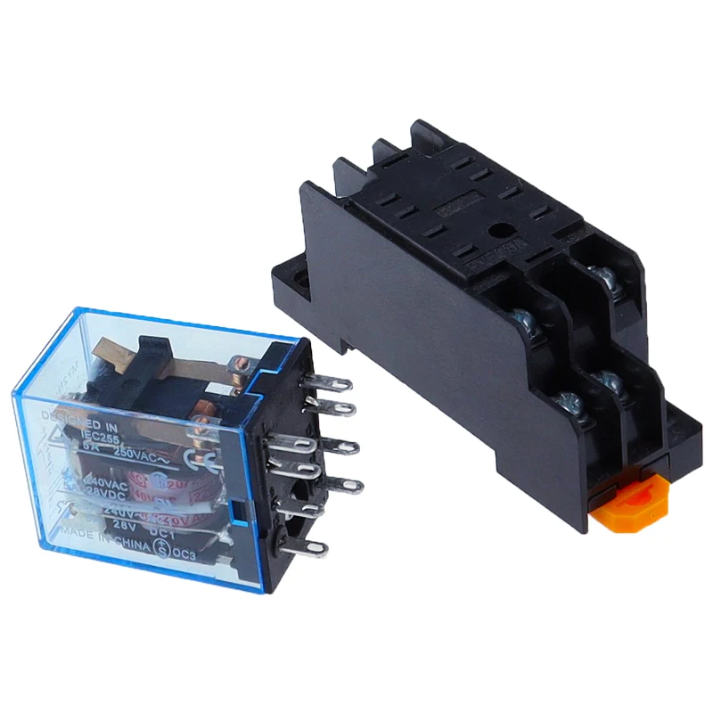 Imagem -05 - Micro Mini Relé com Base de Soquete Uso Geral Dpdt My2p Hh52p My2nj 12v 24v dc 110v 220v Bobina ac 10set