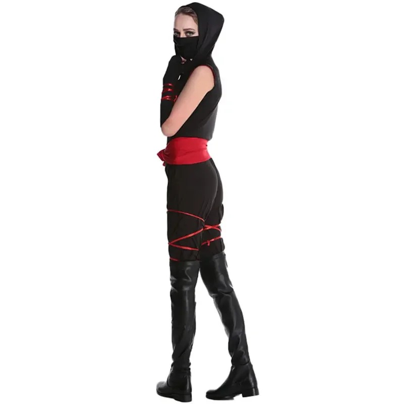 Colorful House Women Ninja Costume Black Deadly Assassin Costume Women Elder Girls Halloween Costume