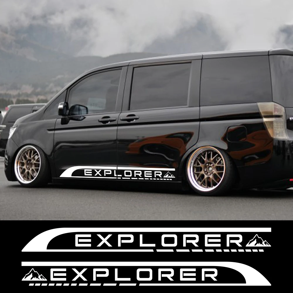 Mountain Explorer Strip Sticker For Car Motorhome Rv Van Cargo Minivan Campervan Decor Decal Auto Tunning Accessories Decoration