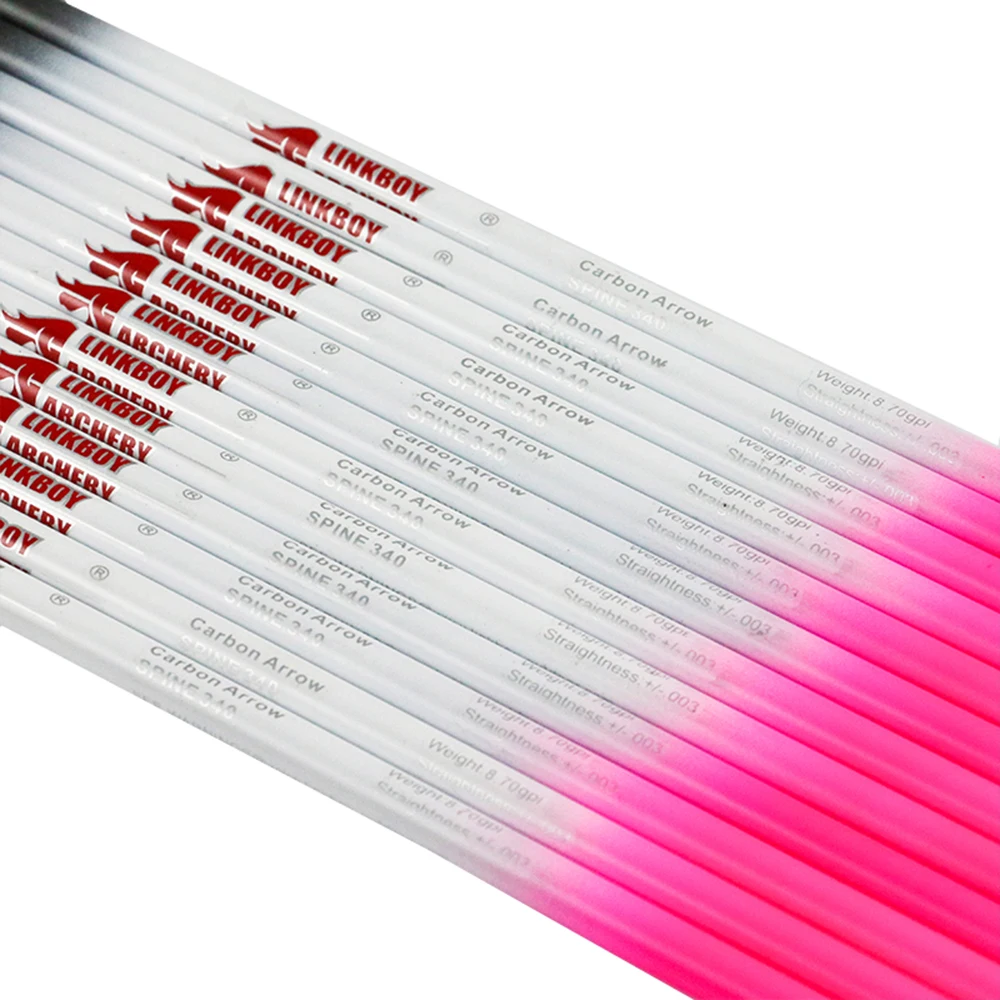 Imagem -03 - Pure Carbon Archery Arrows Shaft para Arco Recurvo Seta Atirando Acessórios Id6.2 mm Preto e Rosa 30 12 Pcs