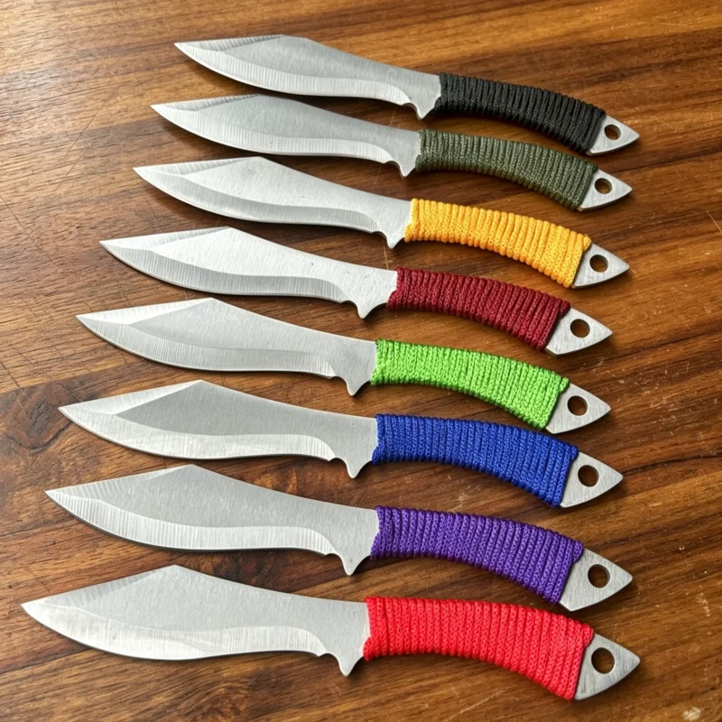 

8PCS Unsharpened Blunt Edge Stainless Steel Replica Ornament Dull Edge Stainless Steel Non-Sharpened for Sports Training