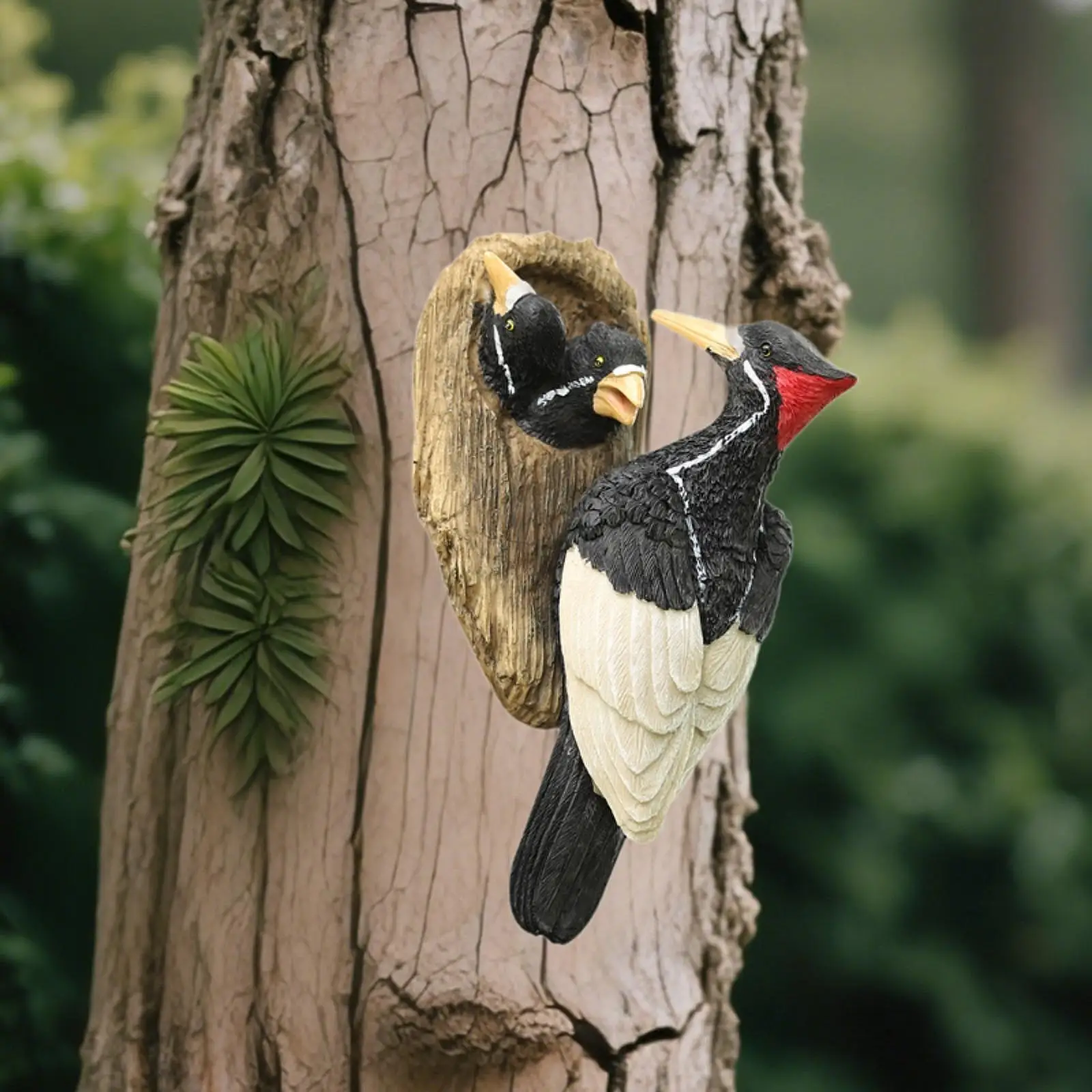 

Woodpecker Tree Hanging Decoration Resin for Bird Enthusiasts Lightweight Hand